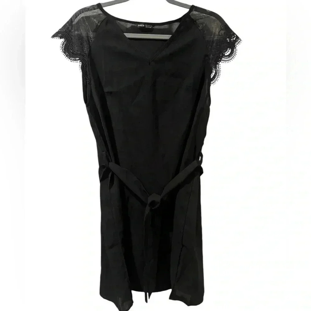 SHEIN XL Black Short sleeve dress